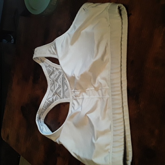 ZYIA Active XL White Padded Sports Bra Comfy Boho Detail Racerback - Picture 9 of 13